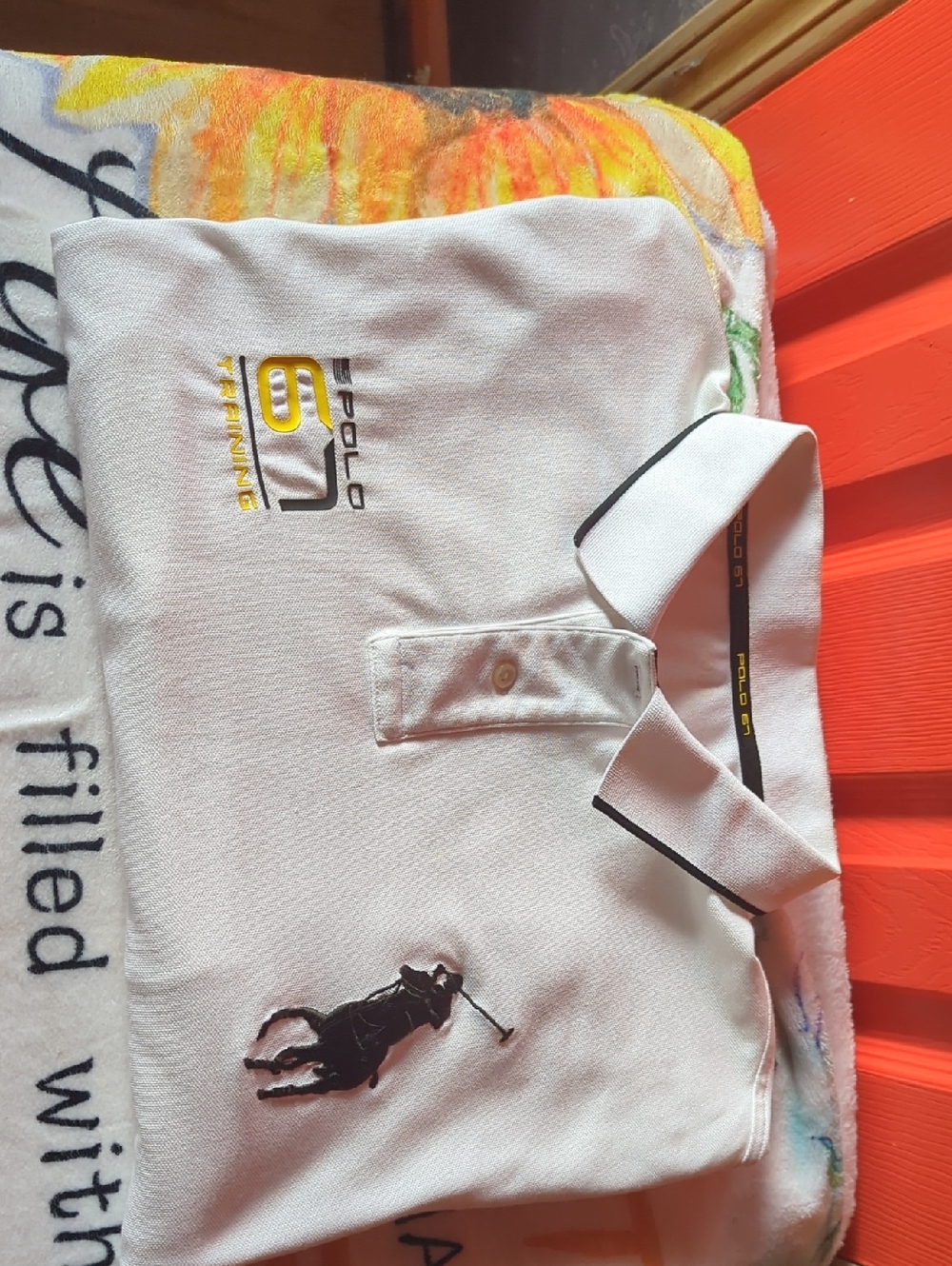 Ralph Lauren White Polo with Navy Logo 67 and Trim